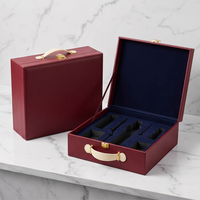 Boîte cadeau de luxe pour vin avec logo personnalisé, insert en mousse floquée en velours, boîte en carton pour mariage, cadeau d'affaires, emballage de vin
