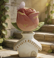 Figurine en résine à thème floral, mignonne et de style dessin animé, boîte mystère avec emballage d'origine, décoration florale colorée pour bureau, cadeau de collection