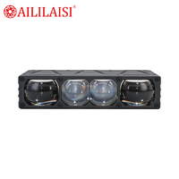 Phare auxiliaire de moto à 4 lentilles, quadruple lentille Bi-LED, faisceau haut/bas, pour grille, antibrouillard, conduite, tout-terrain, lampe extérieure 95W