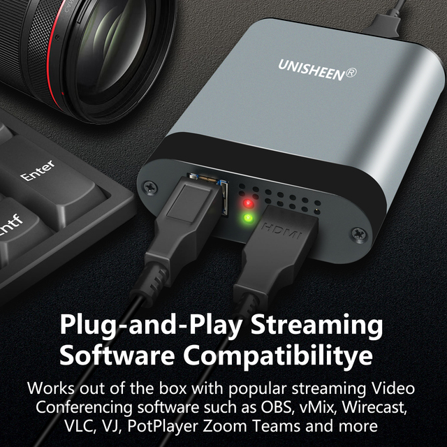 UC3200HS-PLUS Hot Sale 4K30 HDMI 1080P60 SDI External Video Capture Card for PS5 Xbox Game Recording with Low Latency and UVC