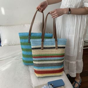 New Arrival Summer Colorful <b>Straw</b> <b>Bags</b> Outdoor Travel Beach <b>Bag</b> Large Capacity <b>Straw</b> <b>Tote</b> <b>Bag</b> - Product Image 2