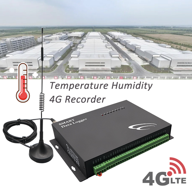 4G LTE temperature humidity logger Programmable data logging interval Real time datalogger recorder