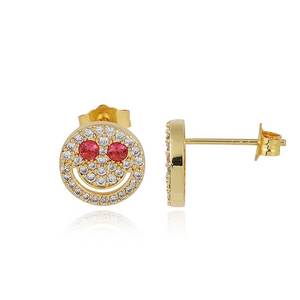 Luxury Vintage Gold Plated Copper Zircon Sterling <b>Silver</b> <b>Stud</b> <b>Earrings</b> with Heart Hollow-out Butterfly Flower Design Unisex Gift - Product Image 3