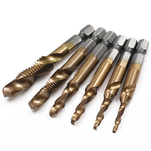 Bộ mũi khoan taro ren metric HSS cán lục giác mạ coban, dụng cụ taro ren máy, taro ren kép M3 M4 <span class=keywords><strong>M5</strong></span> M6 M8 M10, dụng cụ cầm tay - Product Image 3