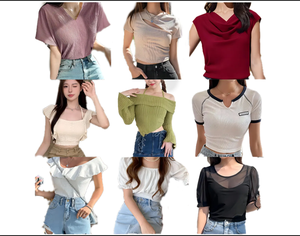 Pakaian Bekas Chen NEW Bermerek Campuran Gaya Wanita Stok Dress Kaos Atasan Kecil Celana Rok - Product Image 2