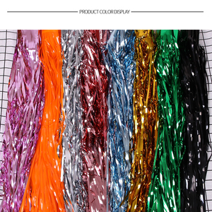 Wholesale Foil <b>Fringe</b> Plastic Table Skirt Foil <b>Curtain</b> Dessert Table Skirts for Birthday Party Decoration - Product Image 5