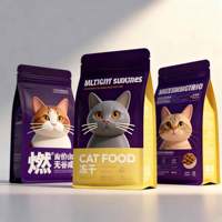 Vente en gros d'usine OEM ODM sac de nourriture à fond plat emballage de nourriture pour animaux de compagnie chat chien emballage en plastique anti-odeur pochette de nourriture pour animaux de compagnie