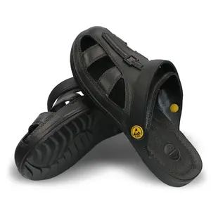 YP-N31 schwarze antistatische Sandalen/Industrielle Reinraumsandalen/Anti-Rutsch-PU antistatische ESD-Hausschuhe