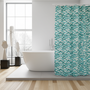 Rideau de douche en tissu polyester Loft, 180x200 cm, imperméable, décoration de salle de bain - Product Image 3