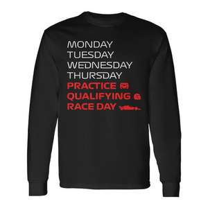 Camiseta de Manga Larga con Diseño para el Día de Lunes, Martes, Miércoles y Jueves: Práctica, Calificación y Carrera - Product Image 1