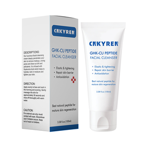 Organic Ghk-Cu Anti-invecchiamento viso Wash commercio all'ingrosso blu Peptide di rame detergente per il viso crema di acido ialuronico Formula di riparazione delle rughe - Product Image 1