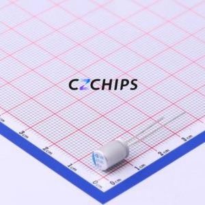 Condensateur solide BC010M471LO6.3*9L-1A4T, composant traversant (THT), D6.3xL9mm 470uF 20% 10V 6.3mm - Product Image 1