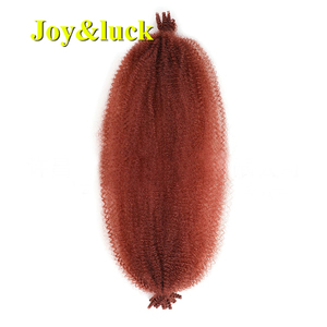 工場卸売 18インチ ロング クロシェ ブレイディング ヘアエクステンション オンブレ ライトゴールド アフロ キンキー シンセティック フォールデッド ドレッドロックス ブレイズ - Product Image 4