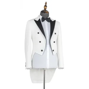 Casual White Tuxedo 3 Piece Suit Men's Jackets Slim Fit Wedding Suits For Men