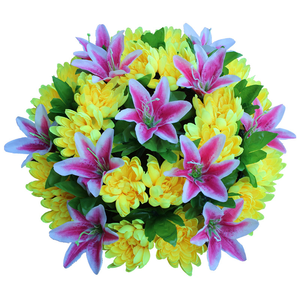 <span class=keywords><strong>Flores</strong></span> Funerarias Artificiales Ecológicas CAWELL, Lirio y Crisantemo, 45 cm <span class=keywords><strong>de</strong></span> Diámetro, Coronas <span class=keywords><strong>para</strong></span> <span class=keywords><strong>Cementerio</strong></span>, Decoración, Color Personalizado - Product Image 1
