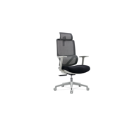 Chaise de bureau ergonomique moderne à dossier haut en aluminium massif avec appui-tête réglable, support lombaire et base pivotante pour espace de travail exécutif