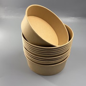 Bol en papier kraft imprimé sur mesure, à paroi simple, jetable, pour emporter, pour aliments chauds ou froids. - Product Image 5
