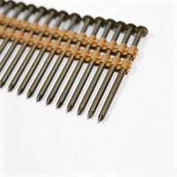 Clou décoratif en acier, diamètre 2,87-5,1 mm, longueur 2-8 pouces, clou oblique à 21 degrés pour pistolet de pose, finition zinc, revêtement doré