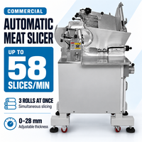 Machine de découpe de viande congelée sur pied à trois rouleaux avec affûteur de couteaux automatique pour usage commercial