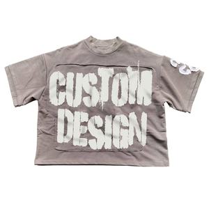 Streetwear Boxy Lourd de Haute Qualité Graphique de Luxe Imprimé T-shirt Court Surdimensionné en Coton pour Hommes T-shirts Personnalisés avec Logo - Product Image 1