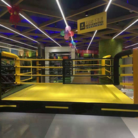 Ring de boxe surélevé avec cordes, toile, protections d'angle, escalier, structure en acier – Équipement de compétition et d'entraînement pour salle de sport – Direct Usine