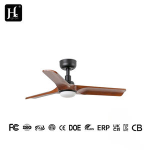 Ventilador de Techo LED de 3 Aspas de Estilo Europeo Moderno, Motor de CC, Sellado de Madera, Control Remoto, Cuerpo de Metal de Cobre, Decoración para el Hogar y el Baño - Product Image 4
