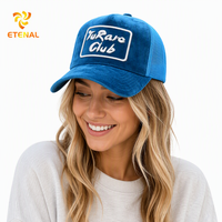 Casquette de sport OEM personnalisée de haute qualité à 5 panneaux avec logo brodé 3D, en maille, fermeture snapback, Corras Peacock Blue Velvet Oxford Leopard Dot