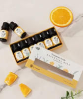 Juego de 6 Aceites Esenciales de Grado Terapéutico Personalizados OEM/ODM, Kit de Aromaterapia con Limón, Árbol de Té, Naranja Dulce y Eucalipto