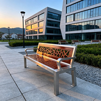 Banc de parc en acier inoxydable pour extérieur, siège long de détente pour cour, mobilier pour espaces publics