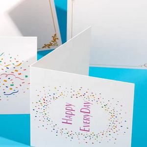 <span class=keywords><strong>Carte</strong></span> d'<span class=keywords><strong>anniversaire</strong></span> personnalisée pour fabricant d'impression, avec impression pliée, enveloppe, estampage doré et papier de qualité supérieure - Product Image 1