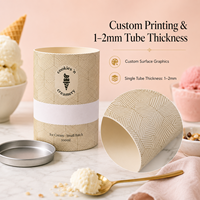 Tubo de Papel Kraft Recubierto para Contacto con Alimentos, Caja Cilíndrica de Papel para Helado, Logotipo Personalizado, Embalaje de Cartón para Regalos al por Mayor