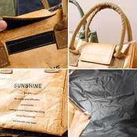 Sac à déjeuner écologique de style japonais en papier DuPont, doublure en aluminium imperméable, grande capacité, pique-nique