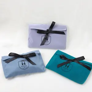Kleurrijke Strik Fluwelen Suede Gift Bag Envelop Sieraden Cosmetische Pouch