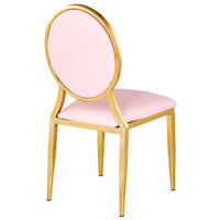 Chaise de mariage moderne empilable en acier avec revêtement en cuir PU doré pour événements et locations