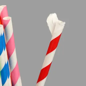 6mm*197mm Custom Colorful Disposable Biodegradable Paper Straws Paper Drinking Straws Individually Wrap Paper Straws