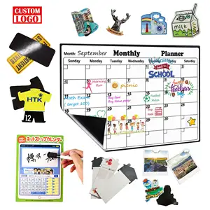 Custom PVC Weekly Fridge Magnets Monthly Daily Magnetic Calendar For Refrigerator Set Refrigerator Magnet