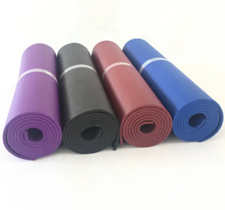 Tapete de yoga preto de borracha, alta densidade, acessórios de 6mm, tapete de yoga preto de pvc