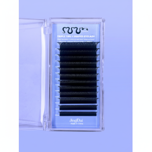 Extension ciglia professionali Triple Y JingDai Classic, 12 file, 10-16mm, fibra PBT coreana, curvatura CC 007D, Made in China - Product Image 2