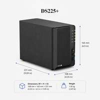 Nuovo Synology DS225+ NAS a 2 Bay Senza Dischi con Interfaccia USB, Formato Rack 2U DiskStation per Archiviazione di Rete - Disponibile