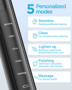 Rechargeable Sonic <b>Electric</b> <b>Toothbrush</b> with 8 Brush <b>Heads</b> Battery-Powered IPX7 Waterproof Medium Bristle Type - Product Image 5