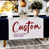 Nappe de table personnalisée multicolores de style moderne avec logo d'entreprise, housses de table sur mesure avec logo / motif / texte