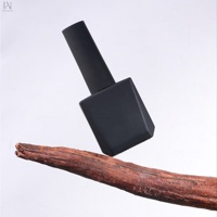 Fabrication OEM ODM : Flacons en verre vides pour vernis à ongles, 12 ml, avec revêtement caoutchouc noir mat, forme irrégulière, avec bouchons et pinceaux