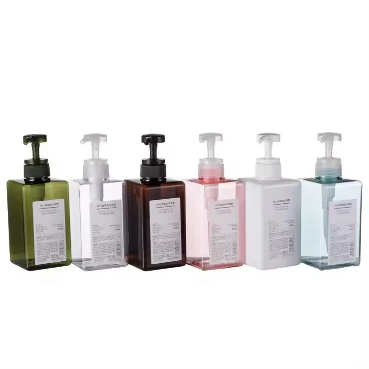 Hochwertige PETG 450 ml Duschgel-Flasche Verpackung Luxus-Shampoo-Flasche Kosmetikflaschen für Conditioner Körperpeeling Handwäsche