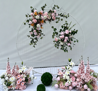 Décoration florale artificielle en rangée de lotus parfumés faits à la main pour les allées de mariage et de fête - Matériau plastique