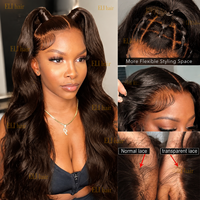 Perruque Remy Malaisienne Naturelle 13*4 Transparente HD Lace Frontale Chocolat Brun Ondulée Sans Colle Perruques de Cheveux Humains avec Dentelle Frontale Fournisseur