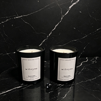 Witoyou Groothandel Productie Premium Op Maat Gemaakte Luxe Geurkaarsen met Cadeauverpakking in Mat Zwarte Glazen Pot en Houten Deksel