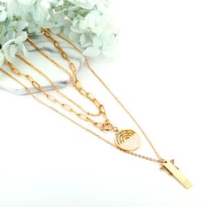 Collar de varias capas de acero inoxidable para mujer, Gargantilla chapada en oro de 18k, hipoalergénico, Pvd, multicapa, novedad de <span class=keywords><strong>2022</strong></span> - Product Image 4