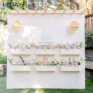 LEDA Custom Wedding Party Decor Large backdrop White Acrylic Square <b>Flower</b> <b>Box</b> Seating chart - Product Image 1