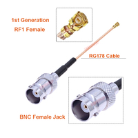 Conector hembra BNC a UFL U.FL hembra RG178 Cable flexible Mini PCI WIFI WLAN Cable de extensión de antena RF Jumper