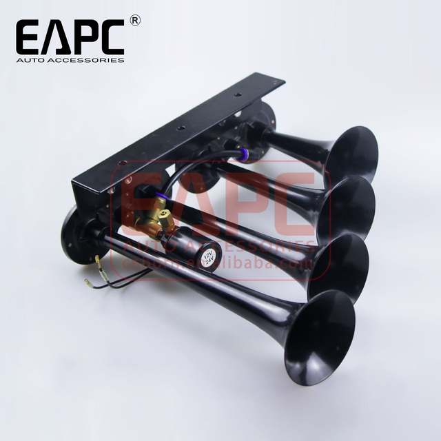 TZ-316 12V 4 Pipe Trumpet Car Truck Train Marine Air Horn Loud Pressured Horn with Solenoid Valve
